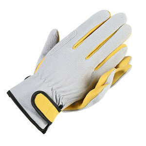 Gant en cuir de porc <span class=keywords><strong>hybride</strong></span> avec empiècements en cuir de chèvre, doublure en coton, poignet réglable, résistant aux perforations pour la cueillette de durian et de châtaignes, et l'agriculture - Product Image 5