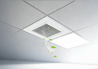 Diffuseur d'air de plafond ABS 600x600mm avec double grille de ventilation pour panneau de laine minérale de plafond suspendu, ventilation CVC, retour d'air
