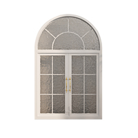 Ventana abatible de hierro Retro francés, marco de aleación de aluminio, Metal de hierro arqueado de piso a techo para restaurante, estudio, iluminación de ático