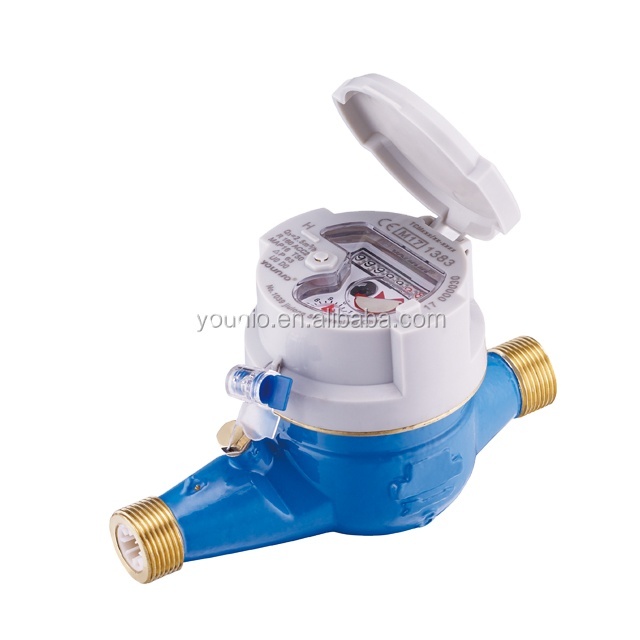 Younio Residential Water Meter Brass Body With a Pair of Connectors and Nut