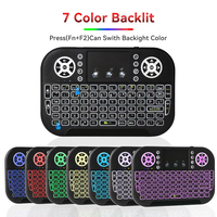 Nuevo Teclado Inalámbrico Mini A8 I8 2022 con Retroiluminación de 7 Colores, 2.4ghz, 7 Colores, Mouse Aéreo con Panel Táctil, Control Remoto para Android TV Box