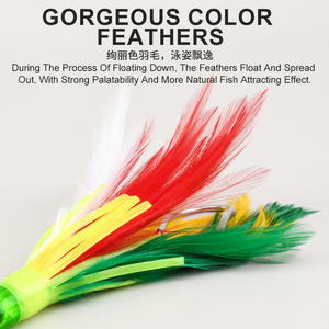Nouvel Arrivage Leurre de pêche jig 6,5 pouces 1,6 oz, tête en acrylique, jupe de poulpe, leurres artificiels, appât pour marlin et thon, leurre de traîne à plumes - Product Image 6