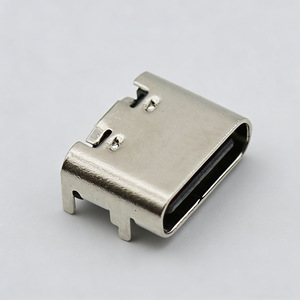 Type C 6 Pin Smt Female Connector 6.5mm Onboard No <b>Spring</b> <b>Clip</b> 3A5V USB C Female For PCB High Frequency Fire Retardant - Product Image 2
