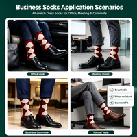 Chaussettes d'affaires formelles pour hommes, respirantes, anti-humidité, sans coutures, avec soutien de la voûte plantaire, sans ressortir du pied, talon et bout renforcés