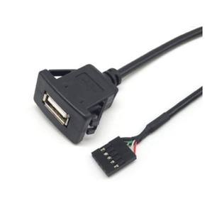 เซินเจิ้น Manoson ที่ดีขายที่กำหนดเองสแน็ปสแควร์ซ็อกเก็ต USB 2.0หญิงถึง5pin แผง Usb สายเคเบิลติดสำหรับรถ - Product Image 2