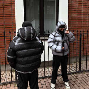 Vestes matelassées à capuche en duvet léger coupe-vent <span class=keywords><strong>d</strong></span>'hiver fabriquées par le fabricant, teintes par pulvérisation régulière en PP, lavées - Product Image 5