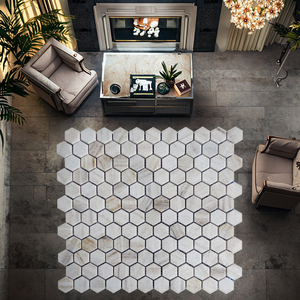 Azulejo de mosaico de porcelana blanca hexagonal, aspecto mate, <span class=keywords><strong>1x1</strong></span> pulgada - Product Image 5