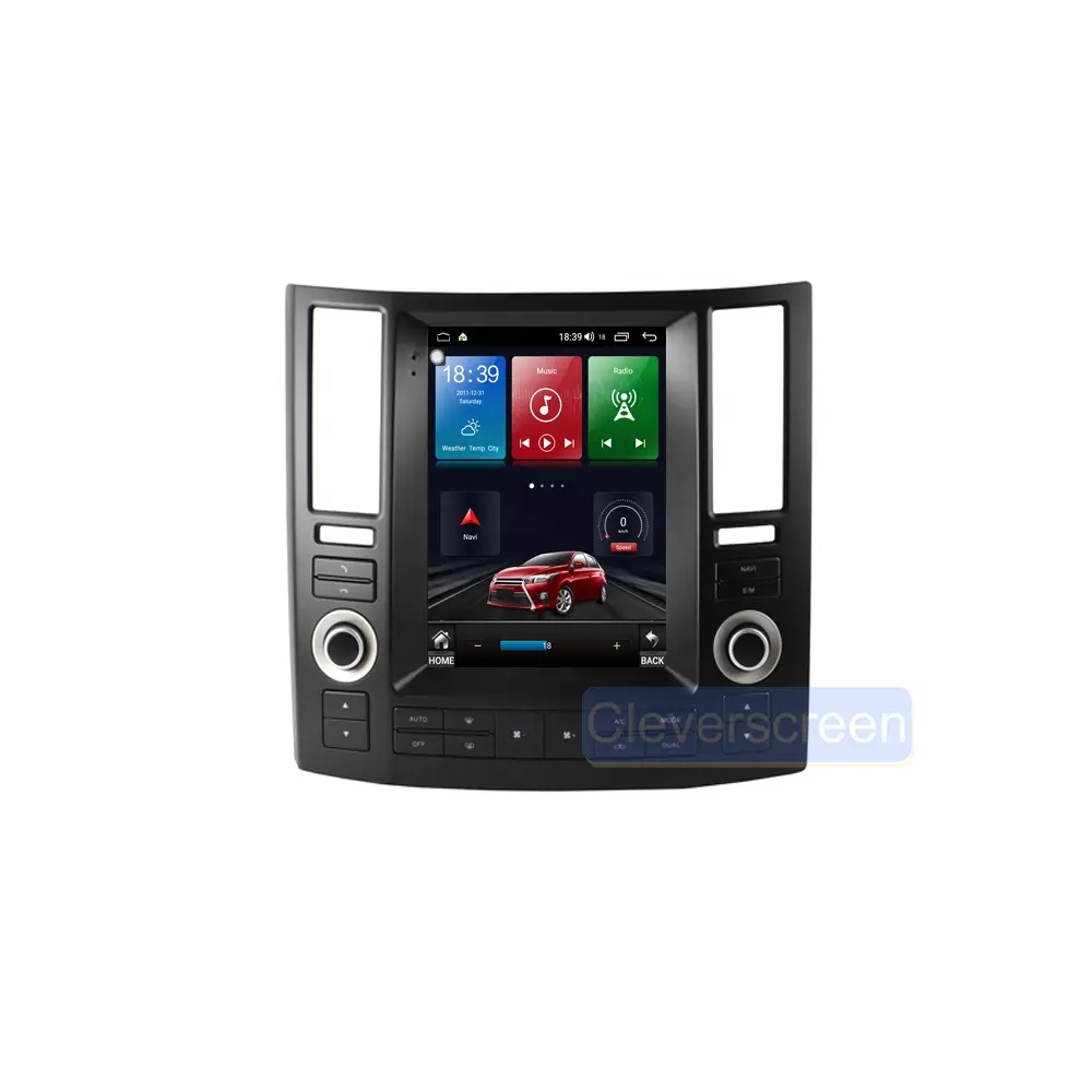 Tesla layar vertikal mobil Android 10.0, DVD mobil Stereo Radio Player GPS navigasi mobil untuk Infiniti FX35 2007-2009