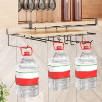 Rak Penyimpanan Dapur 2 Tingkat dari Baja Karbon, Penghemat Ruang, Organizer Kabinet Tempel Dinding untuk Meja Dapur dan Kabinet