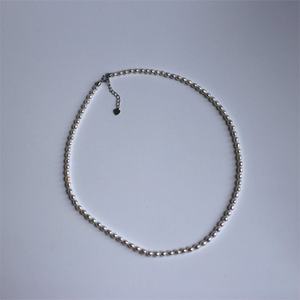 LUCK S925 plata agua dulce blanco 3,5-4mm collar de perlas para mujer niñas boda fiesta joyería - Product Image 3