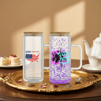Gobelet isotherme de voyage 20 oz à double paroi, anti-fuite, sans BPA, en verre, avec design moderne et poignée, pour bière et café