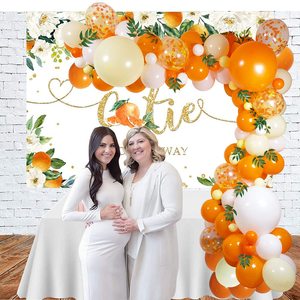 Guirlande de ballons <span class=keywords><strong>orange</strong></span>, jaune et blanc Little Cutie avec feuilles de saule artificielles, décoration de fête pour baby shower sur le thème du soleil et des fruits <span class=keywords><strong>mandarine</strong></span> - Product Image 5