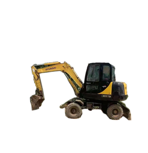 Mini-excavatrice sur pneus Hyundai d'occasion 60w-7 fabriquée en Corée, excavatrice d'occasion Hyundai d'origine, 6 tonnes, certifiée CE EMC - Product Image 1