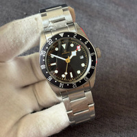 Montre automatique mécanique GMT de luxe pour homme avec bracelet en acier inoxydable de 20 mm, cadran de 41 mm, calendrier complet