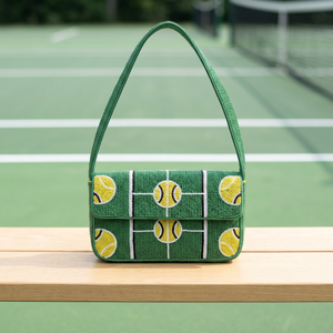 Sac à main élégant et luxueux en lin perlé fait main, imperméable et écologique, pour femmes et jeunes filles, idéal pour les fêtes et l'usage quotidien, motif rayé - Product Image 1