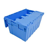 Grande caisse en plastique solide recyclable, empilable et emboîtable, pour la logistique d'entrepôt, le déménagement et le stockage