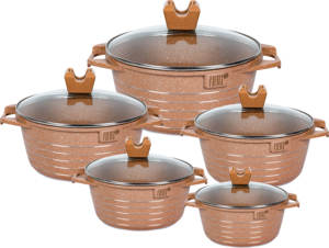 Set di Pentole <span class=keywords><strong>MGC</strong></span> di Alta Qualità, 10 Pezzi con Rivestimento Ceramico Antiaderente e Linee Lucide sul Corpo - Product Image 4