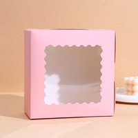 Nouvelle boîte à gâteau carrée en carton ivoire couleur macaron, durable, avec fenêtre, en matériaux recyclés, pour pâtisseries, boulangeries et estampage de donuts