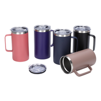 Mug de voyage isotherme classique en acier inoxydable 20oz/600ml, forme cylindrique, mugs et tasses personnalisés en gros