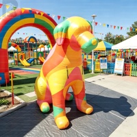 Modèle publicitaire gonflable géant personnalisé de 3 m, chien artistique coloré, pour événements extérieurs, marketing, exposition, décoration de scène