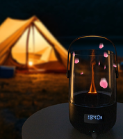 Produits Innovants 2025 – Diffuseur d'Arômes Multifonction Luxe pour la Maison avec Horloge, Simulation de Flamme de Bougie et Humidificateur