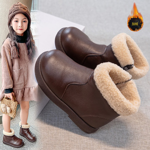 Bottes courtes plates rembourrées pour filles, style Martin, décontractées, chaudes, hiver, marron noir - Product Image 2