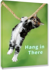 Affiche personnalisée « Hang in There Cat » en gros pour décoration murale, impressions sur toile, affiche pour art mural amusant, décoration moderne pour la maison, sans cadre - Product Image 6
