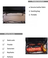 Sac fourre-tout personnalisable de luxe, design vintage, élégant et décontracté, avec poignée en bambou, en cuir véritable, imperméable, léger, pour femme