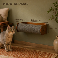 Griffoir mural rotatif en sisal pour chat, cadre en placage de noyer noir, jouet mural pour chat peu encombrant, accessoire pour arbre à chat