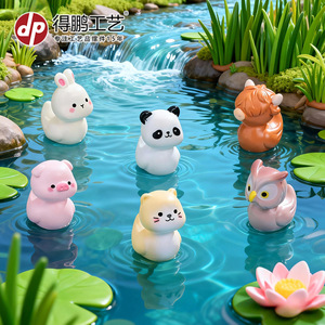 Adornos de Resina de Animales de Dibujos Animados, Conejo, Gato, Panda, Cerdo, Búho, Gatito, Vaca de las Tierras Altas, Decoraciones Artísticas para el Hogar y Escritorio, Regalos Artesanales - Product Image 2