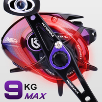 Carrete de Pesca HASIDA 6+1 BB con Freno Magnético, Potencia de Arrastre de 4 kg, Relación 7.1:1, BLACK KNIGHT II, Mano Izquierda, para Río y Lago, Ligero