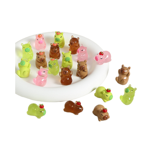 Hada suculenta miniatura pequeña estatuilla resina de dibujos animados <span class=keywords><strong>3D</strong></span> Capybara Animal figura chico bañera ducha suerte ciego misterio bolsa juguete - Product Image 1