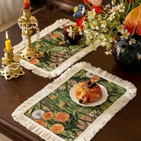 Ensemble de nappes et de sets de table brodés de fleurs de style nordique Ychon, lavables et réutilisables, pour événements et décorations de table de mariage