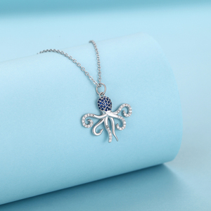 Collar de Lujo con Colgante de Pulpo Marino en Plata Esterlina 925 y Circón para Mujer, Joyería de Alta Gama de Gran Venta - Product Image 3