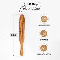 Épandeur à crêpes en bois d'olivier 13,8 pouces, résistant à la chaleur, écologique, antiadhésif, durable, léger, spatule de cuisine