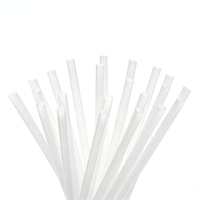 Pailles jetables 100 % biodégradables en PLA, écologiques, emballées individuellement, 6 mm et 8 mm, pour bars, fêtes et camping