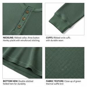 T-shirt homme en coton doux et épais, coupe ajustée, col boutonné, couleur unie, style décontracté pour sports d'extérieur, collection automne, prix bas, modèle TKAN1009D - Product Image 2