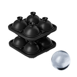 Moule à glaçons en silicone <span class=keywords><strong>de</strong></span> qualité alimentaire à 4 cavités, grande taille, résistant à la chaleur, écologique, pour cocktails, <span class=keywords><strong>whisky</strong></span> et crème glacée - Product Image 5