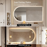 Miroir de salle de bain LED mural avec commande tactile, anti-buée, miroir intelligent pour la maison, l'hôtel et la salle de bain