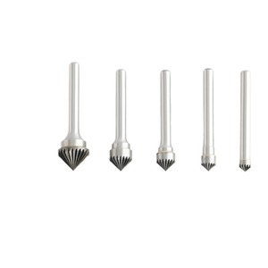 Fraise à découper droite à pointe en carbure, conique à 90 degrés, pour usinage CNC du métal, non revêtue, brillante - Product Image 2