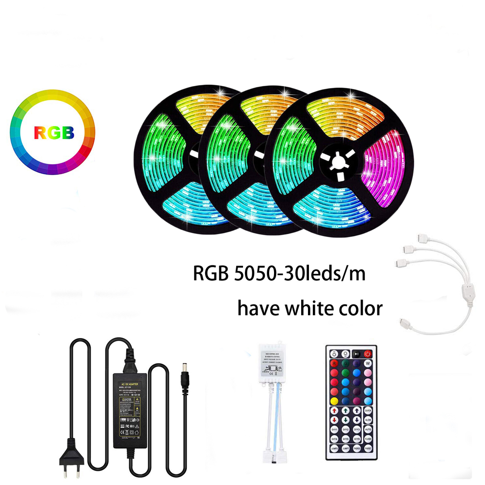 フレキシブルLEDストリップライト 5m x 2本 AC-DCコンバータセット LEDストリップライトRGB5050SMDフレキシブルリボンネオンLEDダイオード