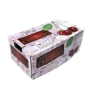 Gran oferta, caja de papel de embalaje corrugado superior e inferior con impresión offset personalizada para cereza