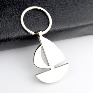 Porte-clés en alliage de zinc en forme de voilier, poli, breloque bateau métallique, <span class=keywords><strong>accessoire</strong></span> de sac, thème nautique, souvenir de plage estival - Product Image 4
