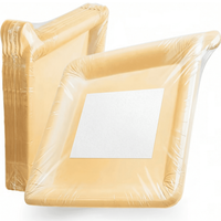 Assiettes jetables biodégradables multicouches de 9,5 pouces, réutilisables, à décoller de la surface, pour aliments, sans lavage
