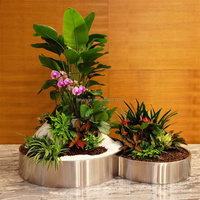 Vases de sol modernes en acier inoxydable plaqué or faits à la main, pots de plantes extra larges, jardinières commerciales pour hôtels et restaurants