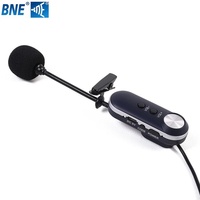 Mikrofon Lavalier Nirkabel Universal UHF Profesional 1/2 CH dengan Klip untuk Pidato, Pengajaran, Konferensi, dan Pemandu Wisata
