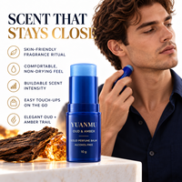 Baume de parfum solide Oud Ambre Marque Blanche Sans Alcool, Parfum de Poche avec Huile de Jojoba, Beurre de Karité et Vitamine E