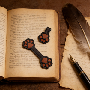 Marque-page en cuir PU en forme de patte de <span class=keywords><strong>chien</strong></span>, marque-page magnétique portable pour <span class=keywords><strong>la</strong></span> lecture quotidienne, porte-page pour le bureau et l'école, cadeau pour les propriétaires de chiens - Product Image 4