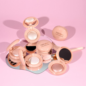 Paleta de Iluminador Compacto Vegano y Libre de Crueldad Animal, <span class=keywords><strong>con</strong></span> <span class=keywords><strong>Brillo</strong></span>, para Rostro y Cuerpo, Marca Privada Personalizada - Product Image 1