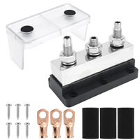 Barre omnibus QJ 600A à 4 goujons (3/8 pouce) M10, haute intensité, en cuivre nickelé, connexion par vis, bloc de distribution, bornier pour